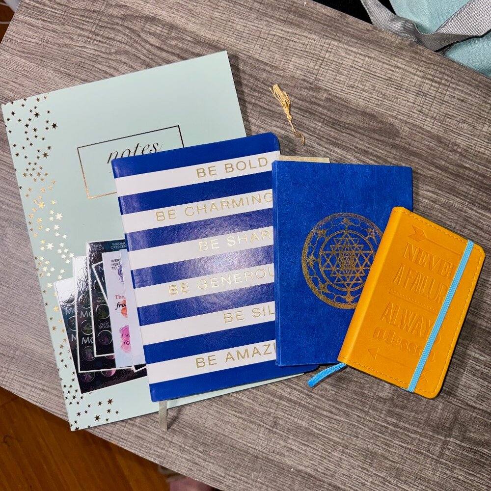 ✨ Journal Lot of 4 + Stickers & Papyrus Bookmark 📝 Astrology / Writing